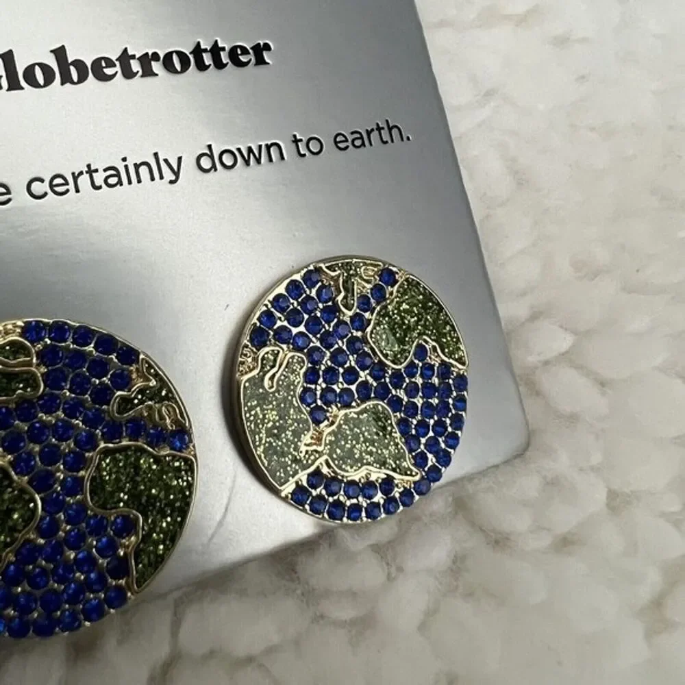 Sugarfix Baublebar Globetrotter Earrings Women OS Blue Green Earth Crystal Studs